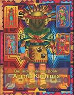Big Kids Coloring Book: Animal Kachinas: 60+ line-art illustrations of Native American Indian Motifs and Kachina dolls with Animal Spirit Heads to col