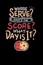 Whose Serve? What's the score? What day?