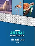 Animal word search for kids ages 6-8