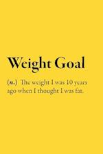 Weight Goal (n.) The weight I was 10 years ago when I thought I was fat.