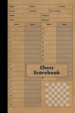 Chess Scorebook: 100 Games - Chess Workbook - Notation Scoresheets to Log Scores, Matches, Tournaments and Results - Score Pad 