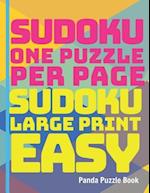Sudoku One Puzzle Per Page - Sudoku Large Print Easy: Brain Games For Seniors 