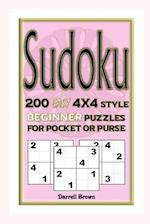 Sudoku 200 Easy 4x4 Style Beginner Puzzles For Pocket or Purse
