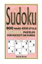 Sudoku 600 Hard 4x4 Style Beginner Puzzles for Pocket or Purse