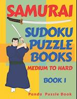 Samurai Sudoku Puzzle Books - Medium To Hard - Book 1 : Sudoku Variations Puzzle Books - Brain Games For Adults 