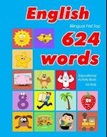 English First Top 624 Words Educational Activity Book for Kids