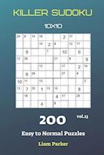 Killer Sudoku - 200 Easy to Normal Puzzles 10x10 vol.13