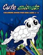 Cute animals coloring book for kids ages 4 - 8