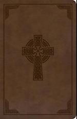 KJV Large Print Personal Size Reference Bible, Brown Celtic Cross Leathertouch