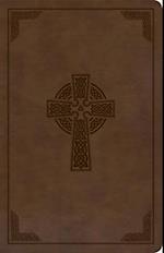 KJV Large Print Personal Size Reference Bible, Brown Celtic Cross Leathertouch, Indexed