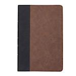 CSB Large Print Thinline Bible, Black/Brown Leathertouch