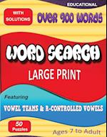 Word Search Featuring Vowel Teams & R-Controlled Vowels 