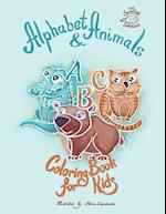 Alphabet & Animals coloring book for kids 