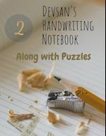 Devsan's Handwriting notebook with puzzles - 8.5" x 11"