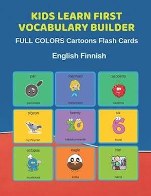 Kids Learn First Vocabulary Builder FULL COLORS Cartoons Flash Cards English Finnish