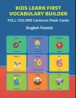 Kids Learn First Vocabulary Builder FULL COLORS Cartoons Flash Cards English Finnish