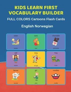 Kids Learn First Vocabulary Builder FULL COLORS Cartoons Flash Cards English Norwegian