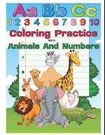 Coloring Practice with Animals and Numbers