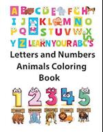 Letters and Numbers Animals Coloring Book