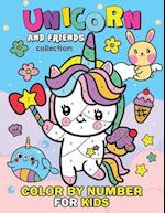 Unicorn and Friend Collection Color by Number for Kids