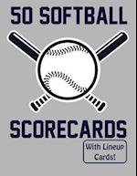 50 Softball Scorecards With Lineup Cards