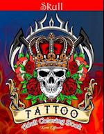 Skull Tattoo Adult Coloring Book