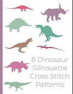 8 Dinosaur Silhouette Cross Stitch Patterns