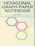 Hexagonal Graph Paper Notebook, 110 pages 8.5 x 11 inches, 21.59 x 27.94 cm