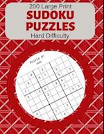200 Large Print Sudoku Puzzles Hard Difficulty: Brain Game Entertainment Book 