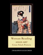 Woman Reading: Asian Art Cross Stitch Pattern 