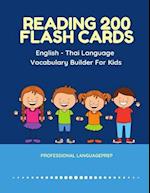 Reading 200 Flash Cards English - Thai Language Vocabulary Builder For Kids