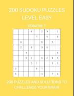 200 Sudoku Puzzles Level Easy Volume 1