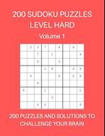 200 Sudoku Puzzles Level Hard Volume 1