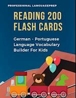 Reading 200 Flash Cards German - Portuguese Language Vocabulary Builder For Kids