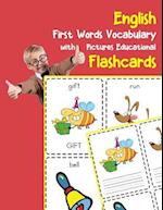 English First Words Vocabulary with Pictures Educational Flashcards