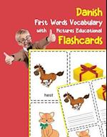 Danish First Words Vocabulary with Pictures Educational Flashcards