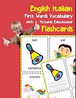 English Italian First Words Vocabulary with Pictures Educational Flashcards