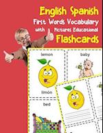 English Spanish First Words Vocabulary with Pictures Educational Flashcards