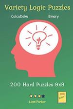 Variety Logic Puzzles - CalcuDoku, Binary 200 Hard Puzzles 9x9 Book 7
