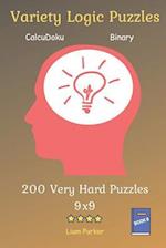 Variety Logic Puzzles - CalcuDoku, Binary 200 Very Hard Puzzles 9x9 Book 8