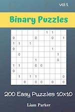 Binary Puzzles - 200 Easy Puzzles 10x10 vol.1