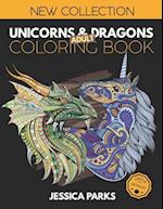 Unicorns and Dragons Coloring Book