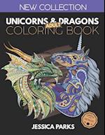 Unicorns and Dragons Coloring Book