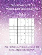 200 Sudoku Puzzles Mixed Levels Easy to Extreme