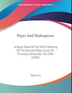 Pepys And Shakespeare