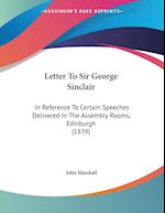 Letter To Sir George Sinclair