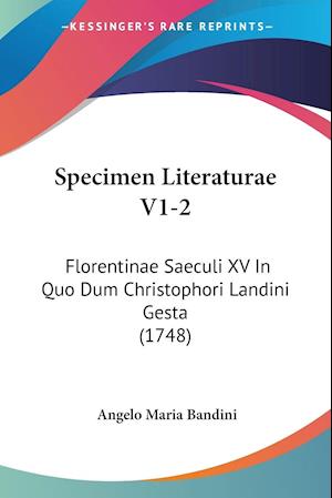 Specimen Literaturae V1-2