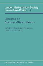 Lectures on Bochner-Riesz Means