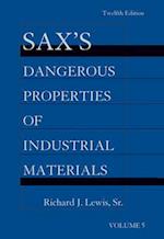 Sax's Dangerous Properties of Industrial Materials, 5 Volume Set, Print and CD Package