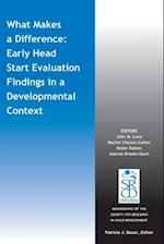 What Makes a Difference – Early Head Start Evaluation Findings in a Developmental Context